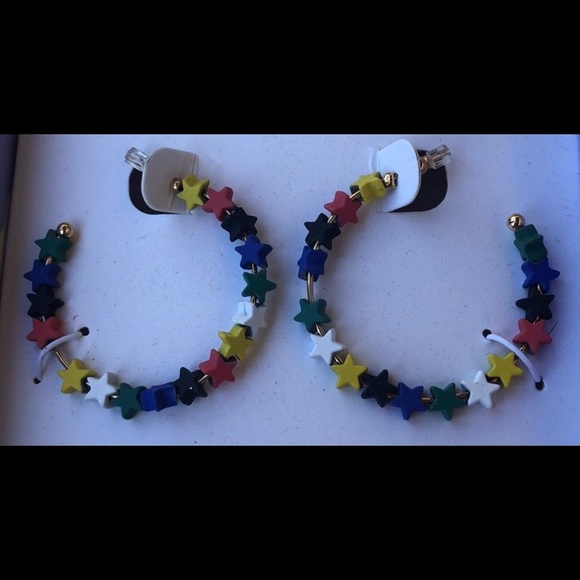 Madden Girl Gold Star Hoops Rainbow/Multicolored - Picture 2 of 2